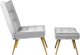Fotel tapicerowany Homla VINNIS z podnóżkiem 96 x 69 x 82 cm Grey (5904183856681) - obraz 2