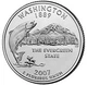Монета США 25 центов (квотер) 2007 D «Штаты и территории - Вашингтон» UNC (KM#397) - изображение 2