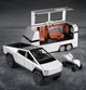 Масштабна модель автомобіля Tesla Cybertruck Pickup 1:24 із трейлером та квадроциклом. Металева машинка. - зображення 1