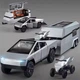 Масштабна модель автомобіля Tesla Cybertruck Pickup 1:24 із трейлером та квадроциклом. Металева машинка. - зображення 2