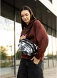 Спортивная сумка женская через плечо бананка средняя Sambag Черно-белый 38467 - изображение 10