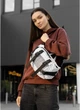 Большая женская поясная сумка бананка тканевая городская Sambag DynamicDart с принтом Square 60512 - изображение 1