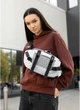 Большая женская поясная сумка бананка тканевая городская Sambag DynamicDart с принтом Square 60512 - изображение 9
