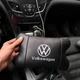 Автомобільна подушка Volkswagen, натуральна шкіра, 2 шт, чорна, з брелоком - зображення 7