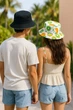 Двостороння панамка Fashion P0043-W 56-58 Чорний \ Білий - изображение 5