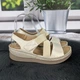 Босоножки женские Fashion бежевые эко-кожа на танкетке 42р (25,5-26 см) 4974 - изображение 4