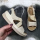 Босоножки женские Fashion бежевые эко-кожа на танкетке 42р (25,5-26 см) 4974 - изображение 6