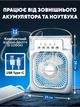 Мини кондиционер вентилятор увлажнитель воздуха ночник настольный Smart от USB портативный с резервуаром таймер 3 скорости 7 цветов 600 мл белый - изображение 6