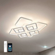 Смарт люстра TETRA TWIST ICE 165W 8S белая Esllse 595x595x110мм светодиодная с пультом и приложением смартфона - изображение 6