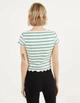 Футболка Bershka білий в кольорову смужку XOZHJ800 S - зображення 4