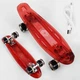 Скейт Пенни борд Best Board прозрачная дека со светом, колёса PU со светом, зарядка USB. Red (04508) - изображение 2