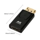 Адаптер DP M to HDMI F, 4K 30Hz, 2K 60Hz, FHD 120Hz, 50x25mm, black, DMHF4P5K - изображение 2