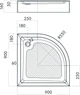 Поддон для душевой кабины INVENA 90x90x16см полукруглый акрил без сифона белый AK-80-093 - изображение 3