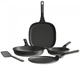 Zestaw patelni Berghoff Leo Stone+ 4 części + Szpatułka Leo Balance 35 cm (5413821376820) - obraz 1