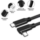 Кабель Type-C – Type-C 3.2 gen2 e-marker PD 100W кутовий 90 градусів 3 м Чорний (TC100W-90-3) - зображення 4