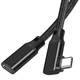 Кабель подовжувач Type-C male - Type-C female 3.2 Gen 2 E-Marker PD 100W кутовий 90 градусів 1 м Чорний (TCMF90-1) - зображення 9