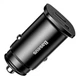 Автомобильное зарядное устройство Baseus Square Metal 30W 1*USB QC4.0 1*Type-C PD3.0 Black (CCALL-AS01) - изображение 1