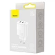 Сетевое зарядное устройство Baseus Compact PD30W / 3A 2USB+Type-C с быстрой зарядкой для Apple / Xiaomi White - изображение 4