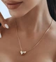 Тонкая золотистая цепочка кулон с подвеской Сердце - изображение 1
