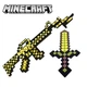 Золотой набор оружия Майнкрафт (Золотой Меч + Золотой Автомат) Minecraft (9101) - изображение 1