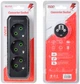 Мережевий розгалужувач Voltronic трійник з заземленням F101-Black, 3 розетки, 2500W, 10A, 110-250V Max, Blister (YT38168) - зображення 3