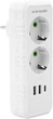 Сетевой разветвитель Voltronic F103-White тройник с заземлением 2 розетки + 2 USB + 1 Type-C, 2500W, 10A, 110-250V Max, Blister (YT38174) - изображение 1