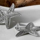 Серьги-гвоздики Морские звезды серебристые Podarkus BK718-S - изображение 2