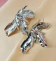 Женские сережки Цветочки jewelry Серебристые - изображение 4