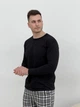 Чоловіча домашня піжама із фланелі (штани+лонгслів чорний) COSY 2XL Сірий (cosy585687s4) - изображение 4