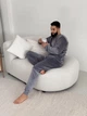 Пижама мужская M теплая Серая (кофта + штаны) Велсофт COSY - изображение 9