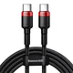 USB кабель Type-c на Type-c BASEUS Flash charge cafule | 2M, PD2.0 100W, (20V 5A) |. Black-Red - зображення 1