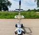 Дитячий триколісний самокат Skyper для хлопчиків з батьківською ручкою бортиками підсвічуванням та піснями на УКРАЇНСЬКІЙ МОВІ Синій з білим - зображення 10
