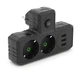 Розетка двойник с заземлением Voltronic F-302 Black, 2 розетки+3USB (1А), 2500W, 10A, 220V - изображение 1