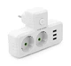Розетка двойник с заземлением Voltronic F-302 White, 2 розетки+3USB (1А), 2500W, 10A, 220V - изображение 1