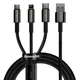 USB кабель 3в1 Micro USB/Lightning/Type-C BASEUS Combo Tungsten Gold One-for-three |1.5M,3.5A| Black - изображение 1