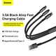USB кабель 3в1 Micro USB/Lightning/Type-C BASEUS Combo Tungsten Gold One-for-three |1.5M,3.5A| Black - изображение 9