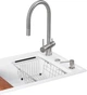 Кухонна мийка GRANADO Royal Estella 6-в-1 White зі змішувачем, дозатором для миючого, подрібнювачем, металевим кошиком та кухонною дошкою - зображення 2