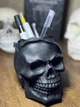Череп кашпо троянда декор FullBlack ABC handmade - изображение 1
