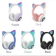 Беспроводные детские Bluetooth наушники Cat VZV-23M с кошачьими ушками и подсветкой - изображение 9