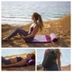 Акупунктурный массажный коврик для спины/ног с подушкой (валик) ProSource Acupressure Mat Розовый - изображение 4