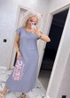 Fashions • Женское летнее платье "Varsity street" Fashions 52 серый (9206/лен-ди) - изображение 7