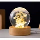 Настольный ночник с натуральным цветком белой ромашкой Crystal Ball "Yellow daisy" в прозрачном шаре - изображение 1