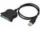 Перехідник з USB на LPT порт / Кабель принтера-адаптер USB2.0 - LPT M/F 80 см 25 Pin Parallel Printer IEEE 1284 Чорний - зображення 3