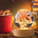 Настільний нічник з натуральною квіткою рожевою ромашкою Crystal Ball "Red daisy" у прозорій кулі - зображення 2