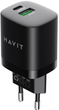 Ładowarka sieciowa Havit HV-UC30 GaN 30W USB+USB-C Black (6950676204377) - obraz 1