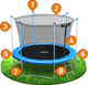 Trampolina ogrodowa Neo Sport 183 cm z siatką wewnętrzną i drabinką Blue (NS-06W181) - obraz 4