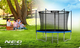 Trampolina ogrodowa Neo Sport 183 cm z siatką wewnętrzną i drabinką Navy Blue (NS-06W241) - obraz 6