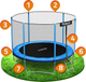 Trampolina ogrodowa Neo Sport 183 cm z siatką wewnętrzną i drabinką (NS-06Z181) - obraz 10