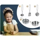Деревянная детская кухня Ricokids XL 95х70х29 см с посудой белая СР7846 - изображение 8