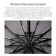 Парасолька складна повний автомат, 12 спиць, Чорна (XCUA1222-BK) - зображення 4